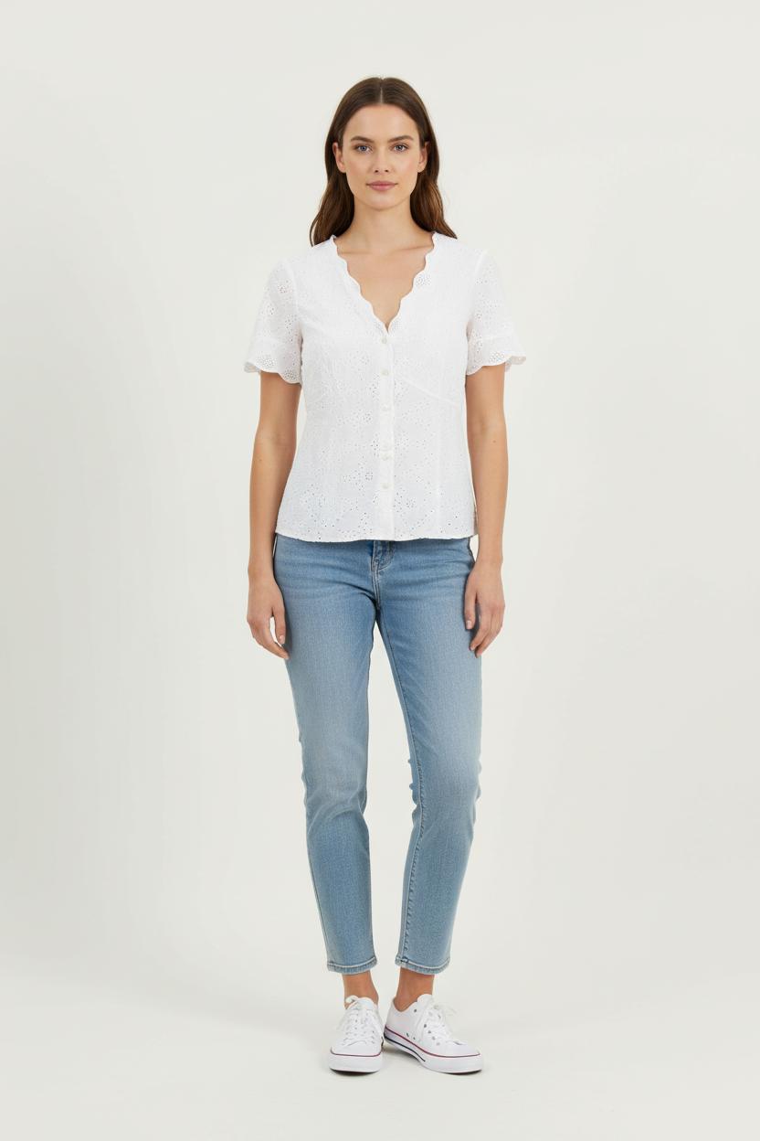 Blouse Blanche - Taille S/36 de la marque La Fée Maraboutée | PARAD66210 - Vendu par Paradigme - Image 1