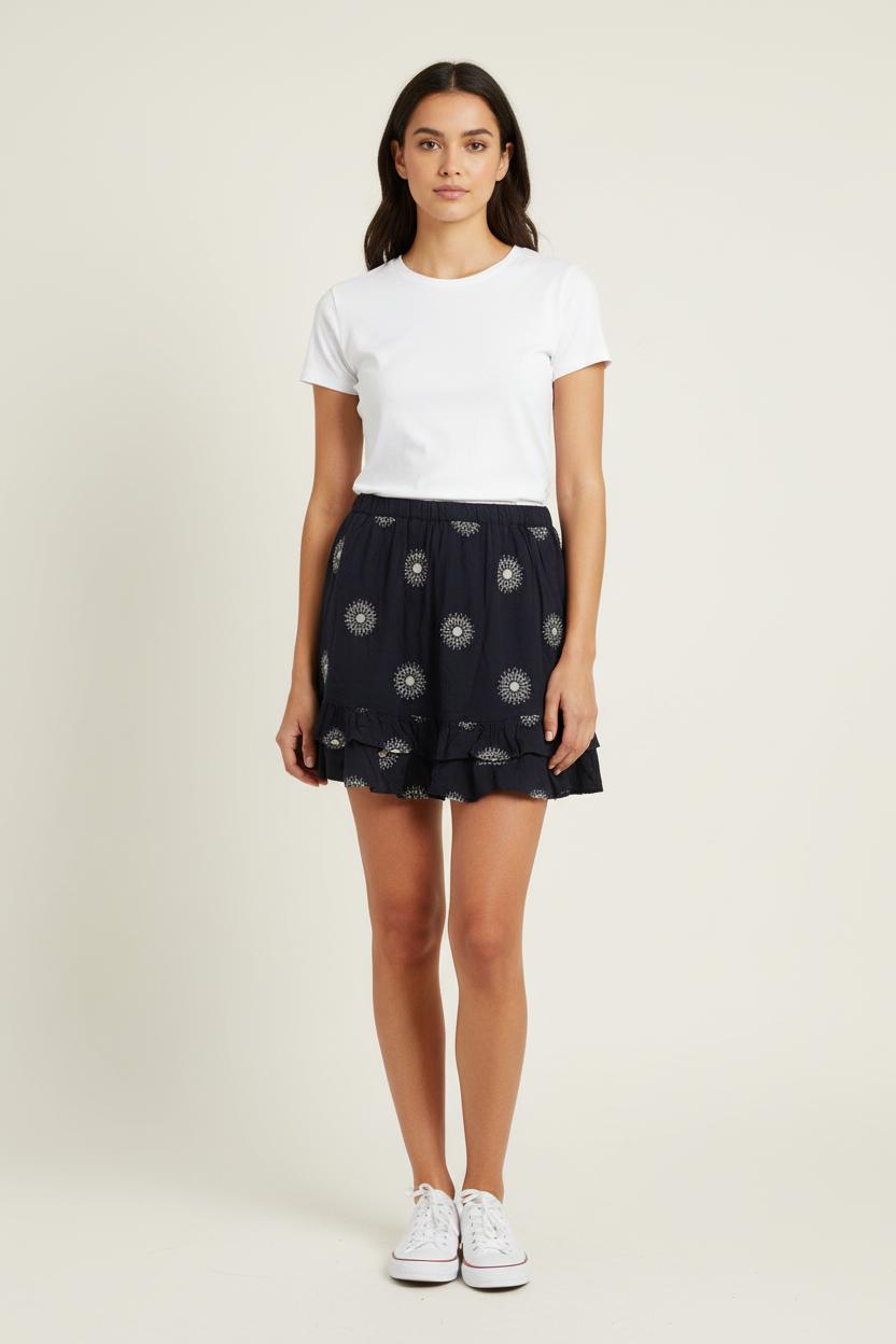 Jupe Courte Bleue et Blanche - Taille M/38 de la marque Vanessa Bruno - Athé | PARAD66228 - Vendu par Paradigme - Image 1