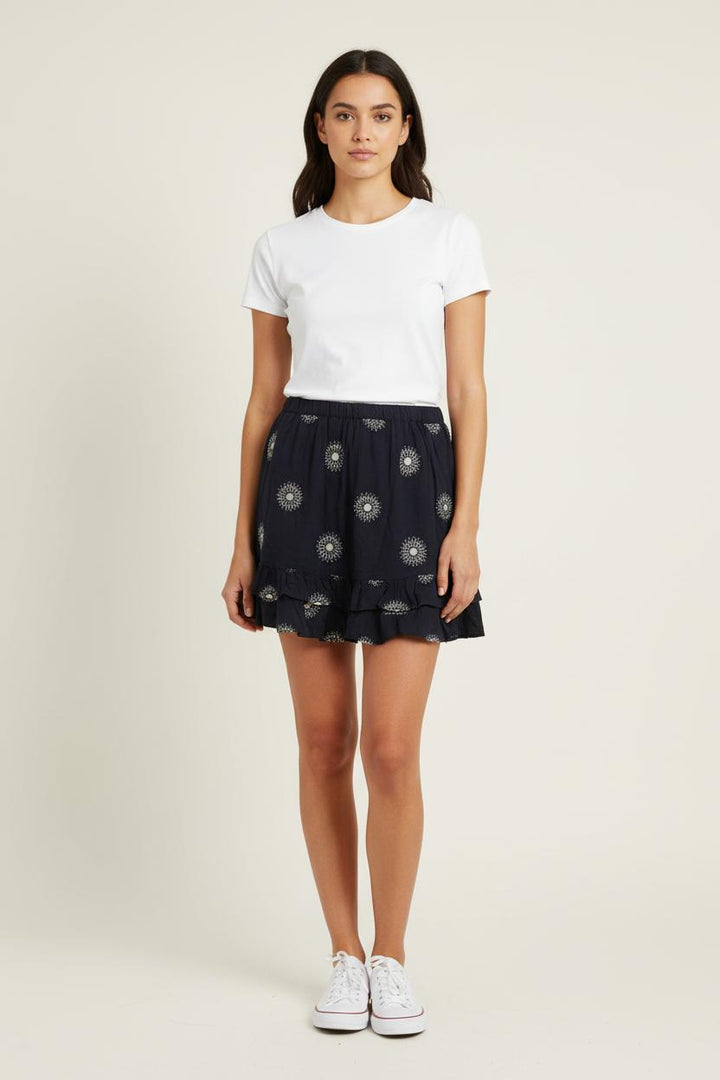 Jupe Courte Bleue et Blanche - Taille M/38 de la marque Vanessa Bruno - Athé | PARAD66228 - Vendu par Paradigme - Image 1
