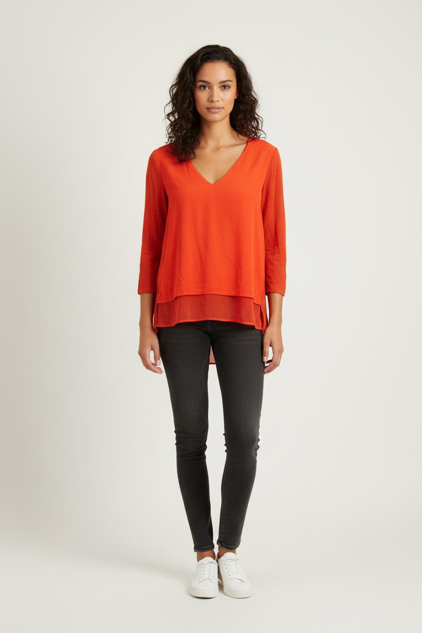 Blouse Rouge - Taille M/38 de la marque Sandro | PARAD66244 - Vendu par Paradigme - Image 1