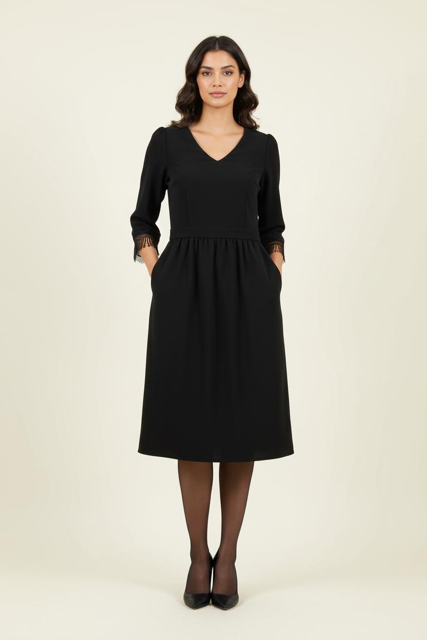 Robe Mi-Longue Noire - Taille S/36 de la marque Suncoo | PARAD66260 - Vendu par Paradigme - Image 1