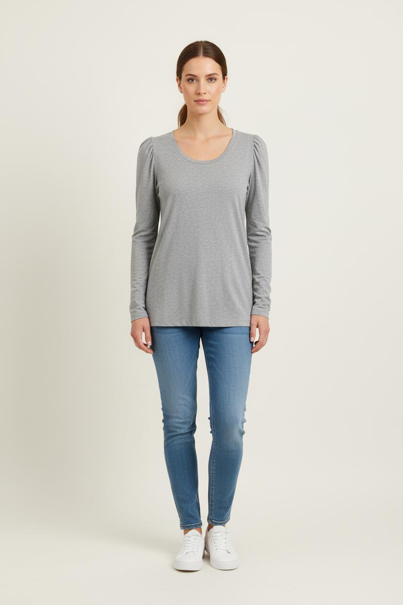 Tee-shirt Manches Longues Gris - Taille XL/42 de la marque Maison Montagut | PARAD66264 - Vendu par Paradigme - Image 1