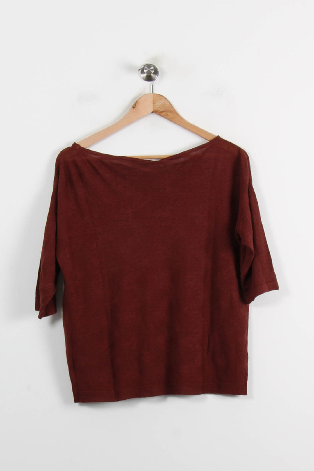 Pull Col Bateau Marron - Taille M/38 de la marque Maison Montagut | PARAD66266 - Vendu par Paradigme - Image 4