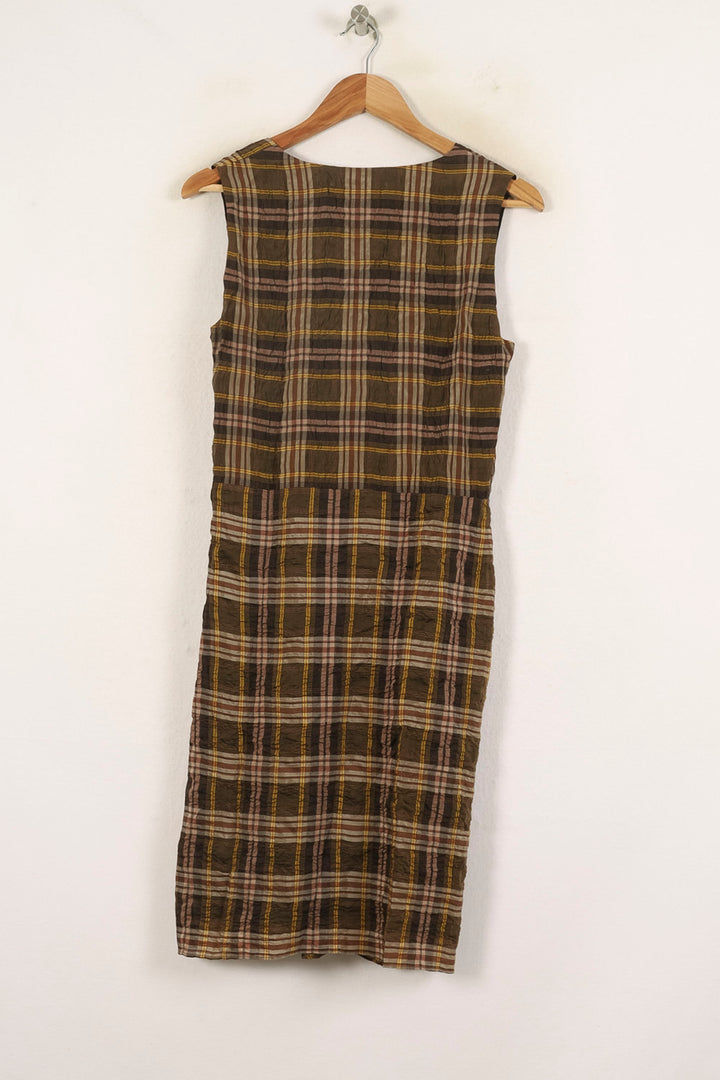 Robe Croisée Marron à Carreaux - Taille S/36 de la marque Vanessa Bruno | PARAD66268 - Vendu par Paradigme - Image 4