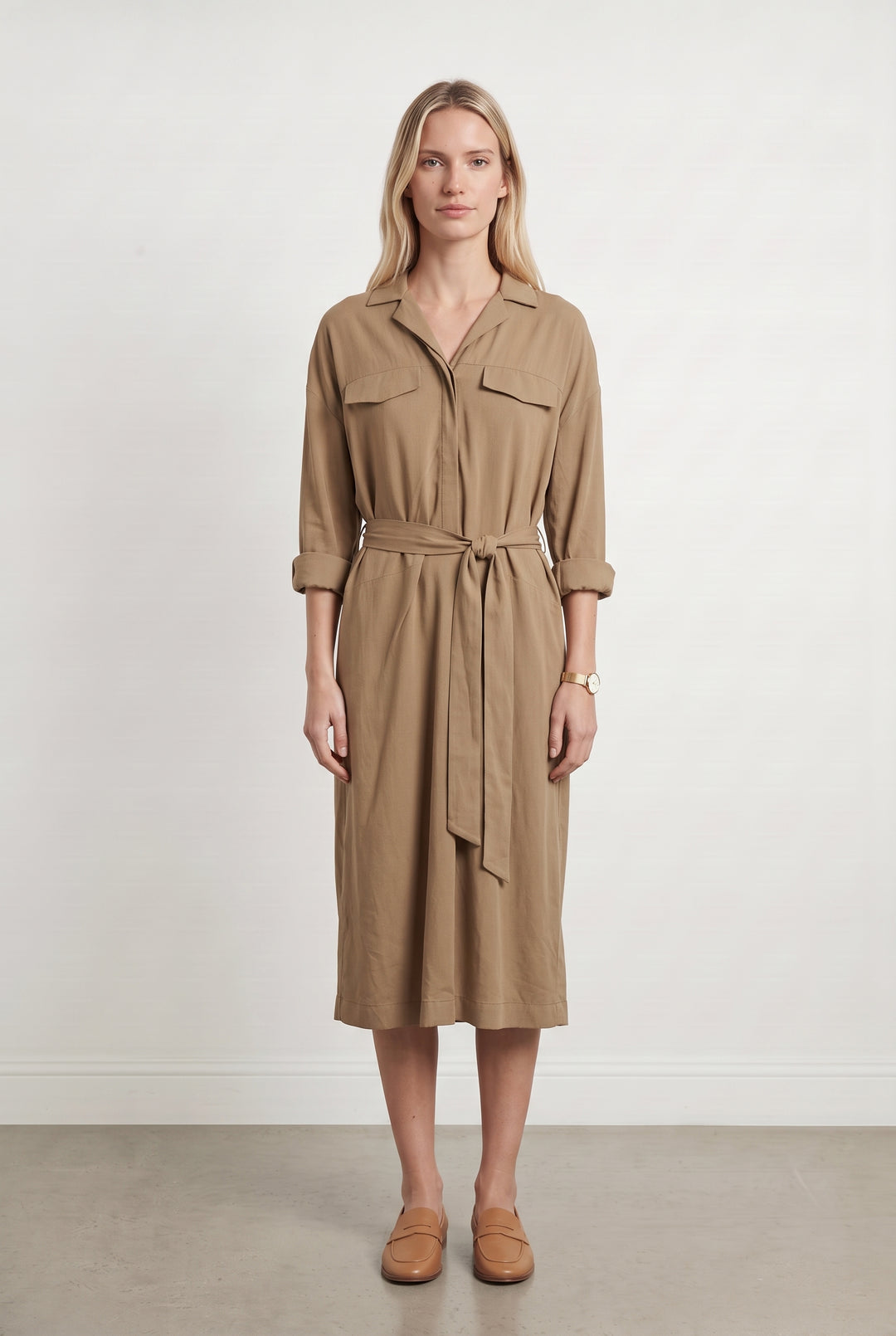 Robe Midi Marron - Taille S/36 de la marque ZAPA | PARAD66318 - Vendu par Paradigme - Image 1