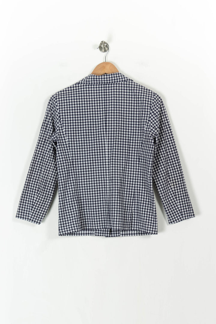 Veste Carreaux Bleu et Blanc - Taille S/36 de la marque Agnès b. | PARAD66319 - Vendu par Paradigme - Image 4
