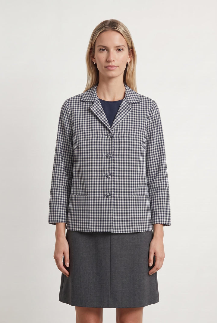 Veste Carreaux Bleu et Blanc - Taille S/36 de la marque Agnès b. | PARAD66319 - Vendu par Paradigme - Image 1