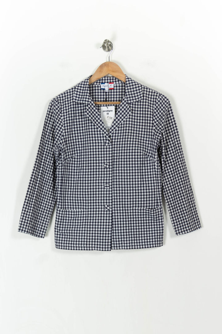 Veste Carreaux Bleu et Blanc - Taille S/36 de la marque Agnès b. | PARAD66319 - Vendu par Paradigme - Image 2