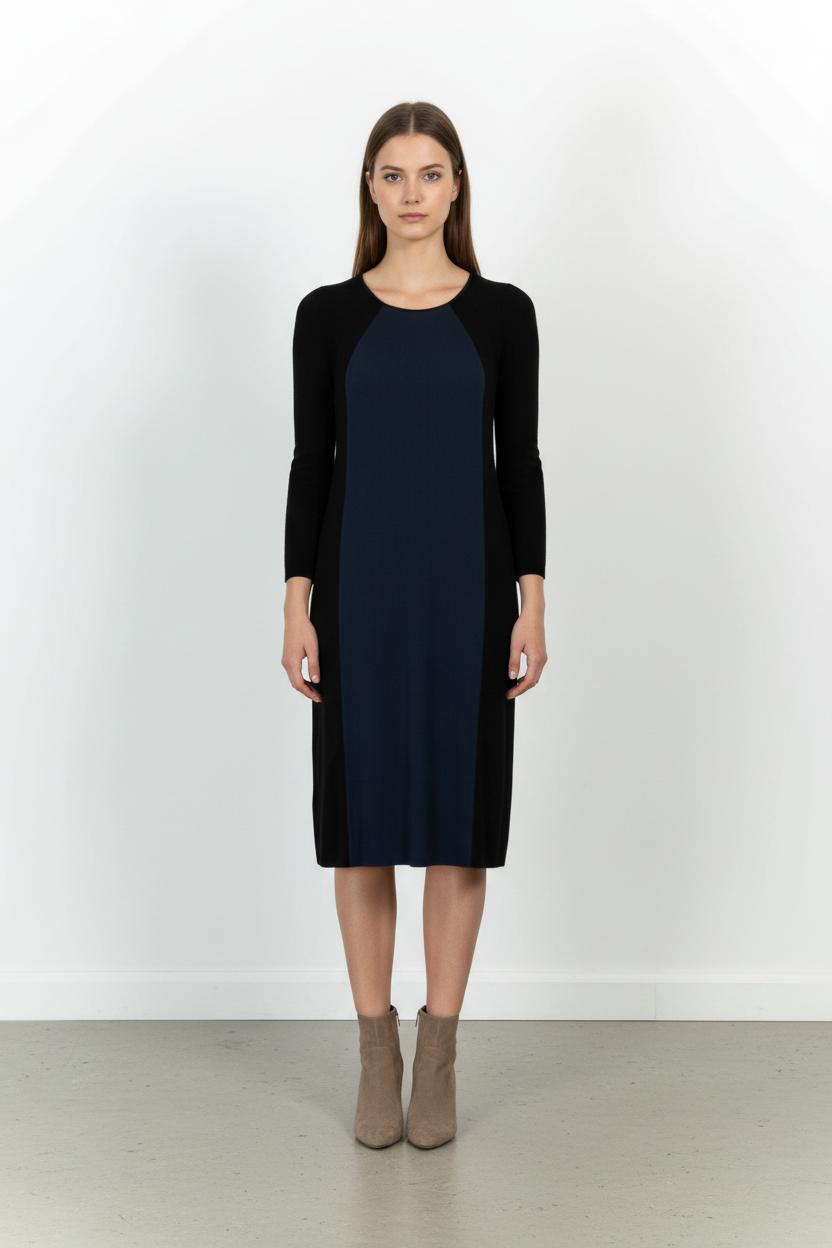Robe Midi Noire et Bleue - Taille M/38 de la marque Caroll | PARAD66322 - Vendu par Paradigme - Image 1