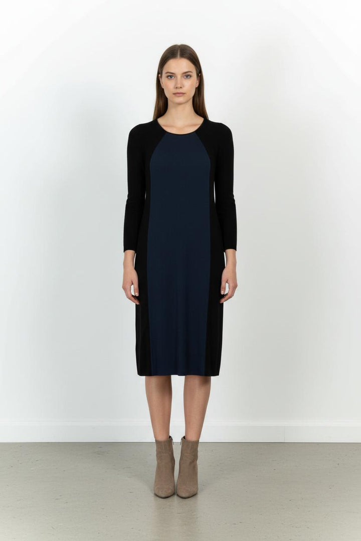 Robe Midi Noire et Bleue - Taille M/38 de la marque Caroll | PARAD66322 - Vendu par Paradigme - Image 1