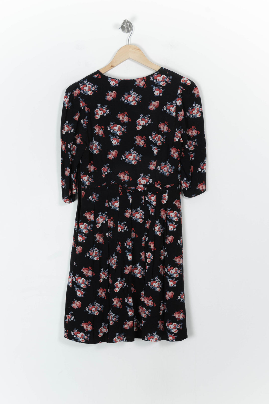 Robe Midi Noire à Fleurs Rouges - Taille M/38 de la marque Claudie Pierlot | PARAD66327 - Vendu par Paradigme - Image 4