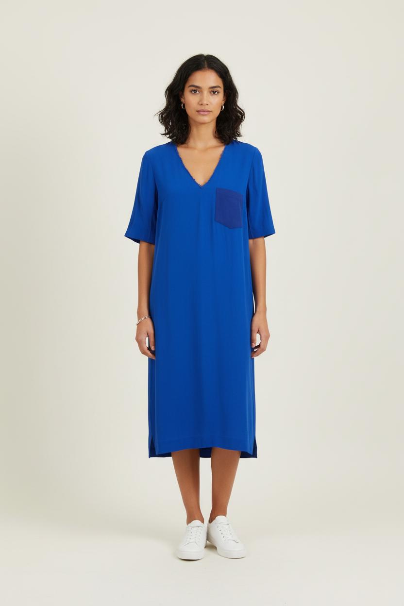 Robe Droite Bleue - Taille S/36 de la marque Sandro | PARAD66338 - Vendu par Paradigme - Image 1