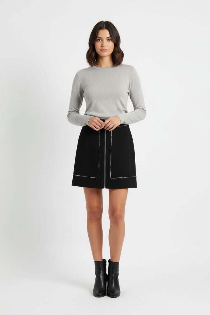 Jupe Zippée Noire - Taille S/36 de la marque Maje | PARAD66340 - Vendu par Paradigme - Image 1