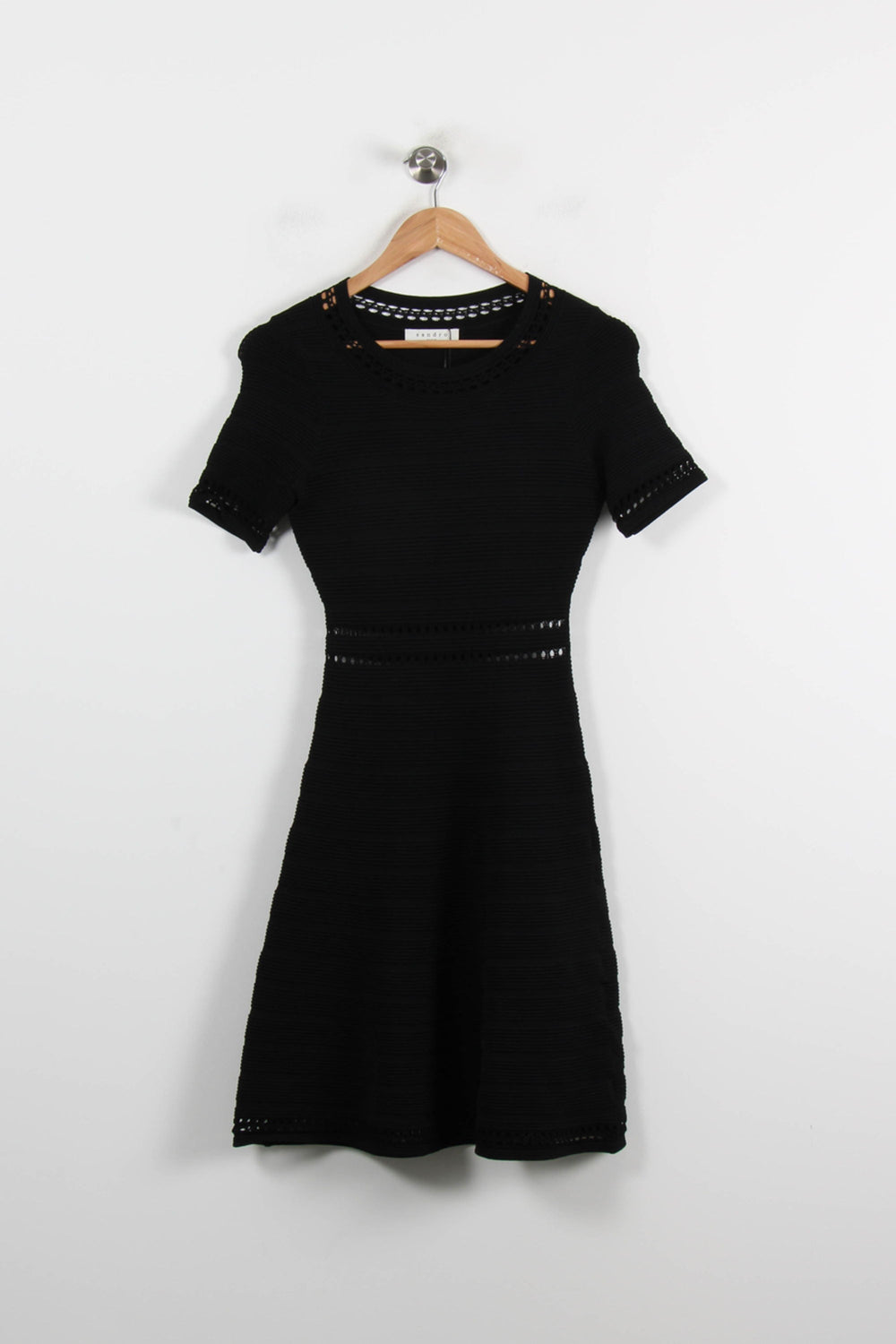 Robe Midi Noire - Taille S/36 de la marque Sandro | PARAD66341 - Vendu par Paradigme - Image 2