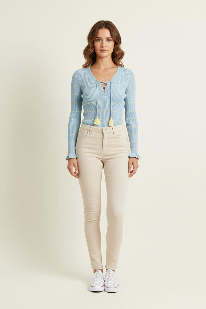 Pull Bleu et Jaune - Taille S/36 de la marque Sandro | PARAD66342 - Vendu par Paradigme - Image 1