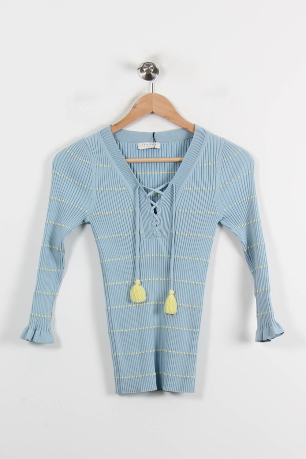 Pull Bleu et Jaune - Taille S/36 de la marque Sandro | PARAD66342 - Vendu par Paradigme - Image 2