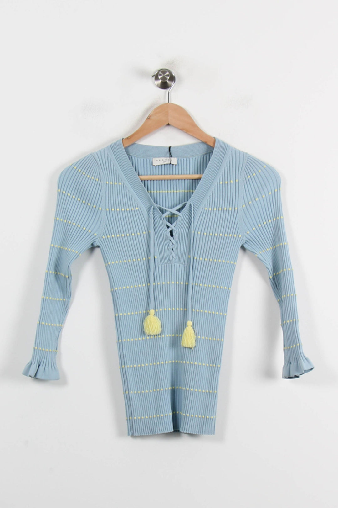 Pull Bleu et Jaune - Taille S/36 de la marque Sandro | PARAD66342 - Vendu par Paradigme - Image 2