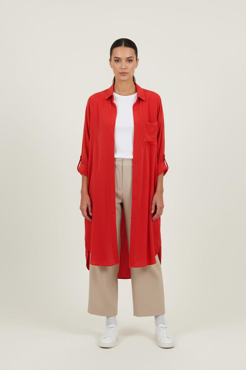 Chemise Rouge - Taille S/36 de la marque American Vintage | PARAD66345 - Vendu par Paradigme - Image 1