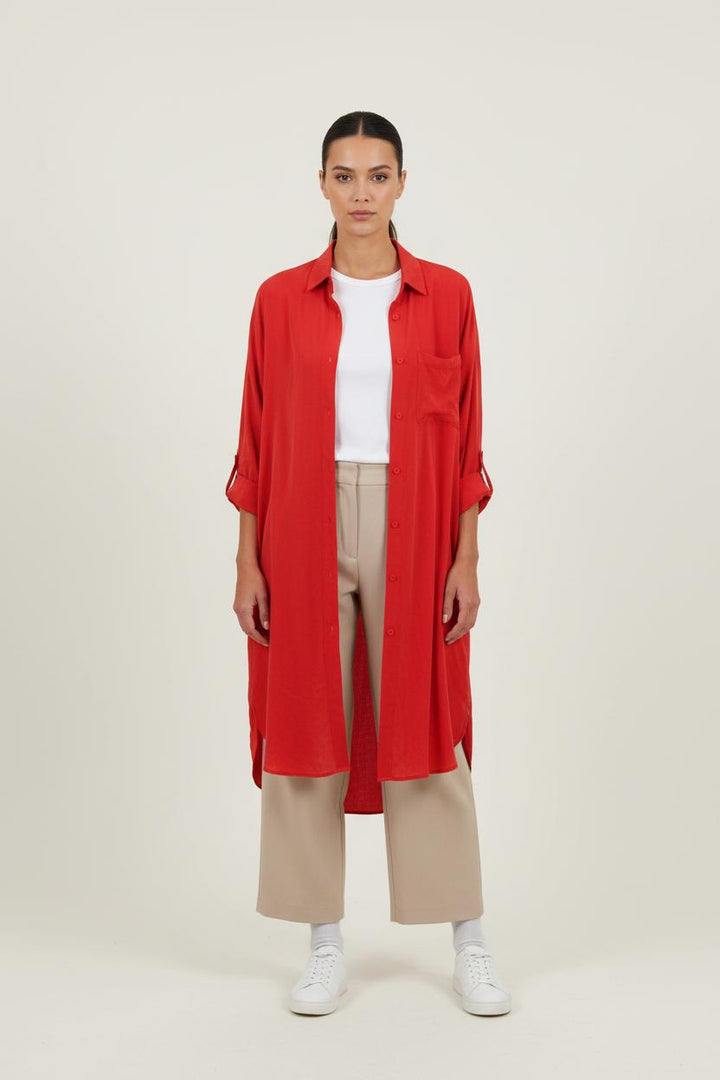 Chemise Rouge - Taille S/36 de la marque American Vintage | PARAD66345 - Vendu par Paradigme - Image 1