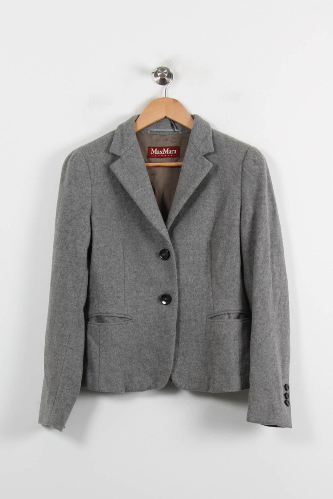 Blazer Gris - Taille M/38 de la marque Max Mara | PARAD66360 - Vendu par Paradigme - Image 2