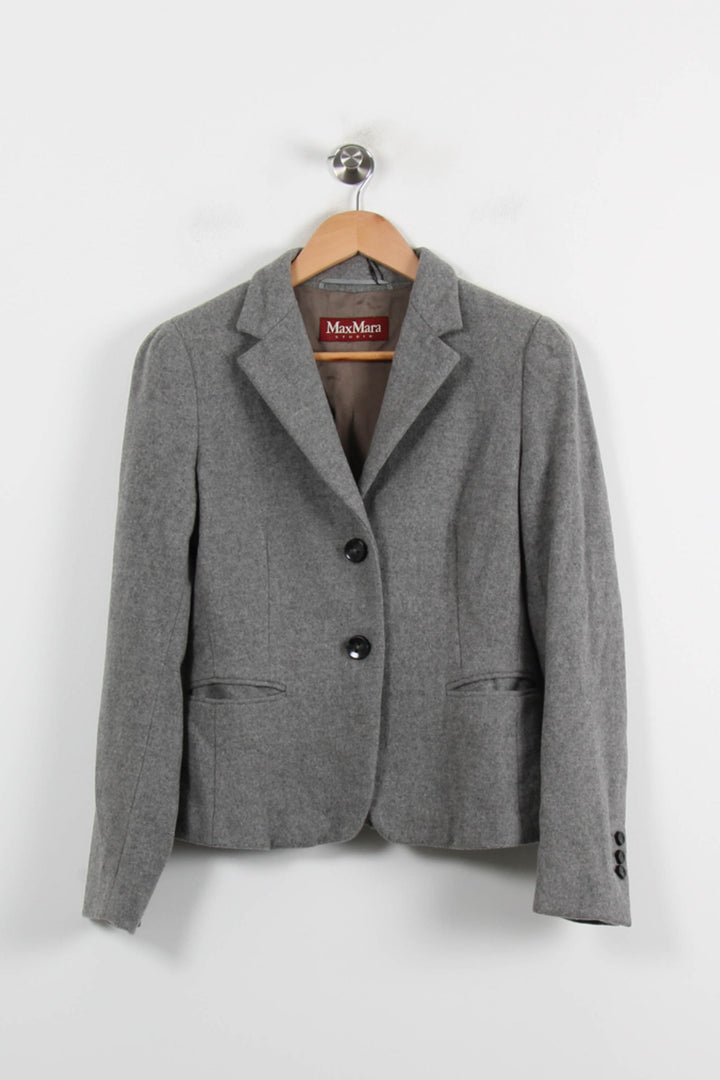 Blazer Gris - Taille M/38 de la marque Max Mara | PARAD66360 - Vendu par Paradigme - Image 2