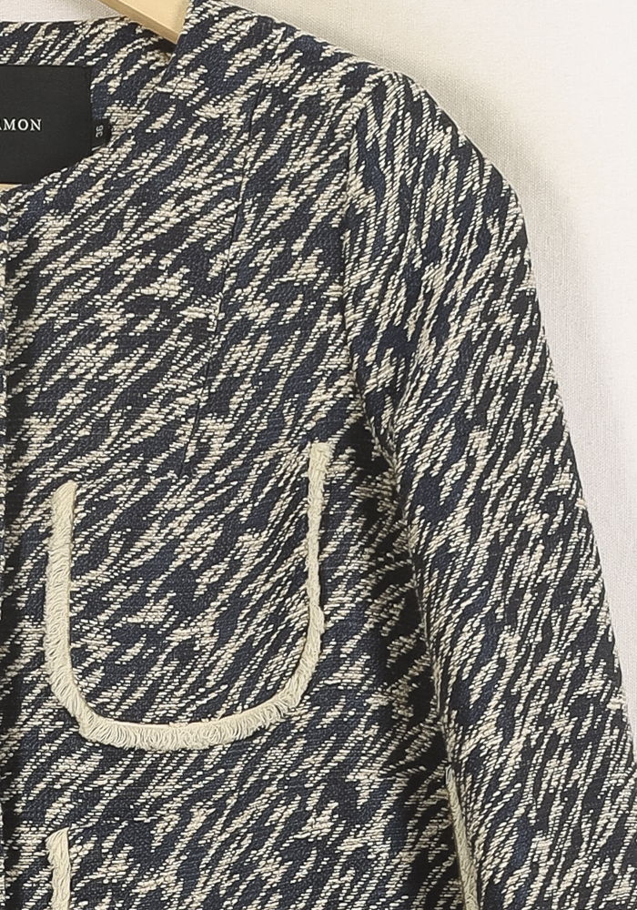 Veste Bleu et Beige - Taille S/36 de la marque Tara Jarmon | PARAD66366 - Vendu par Paradigme - Image 3