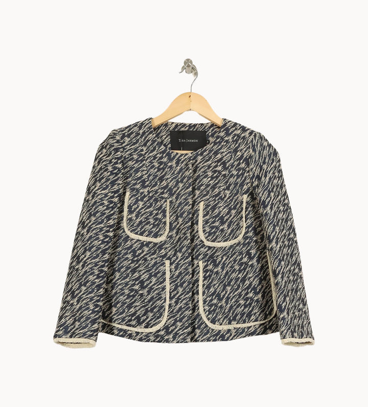 Veste Bleu et Beige - Taille S/36 de la marque Tara Jarmon | PARAD66366 - Vendu par Paradigme - Image 2