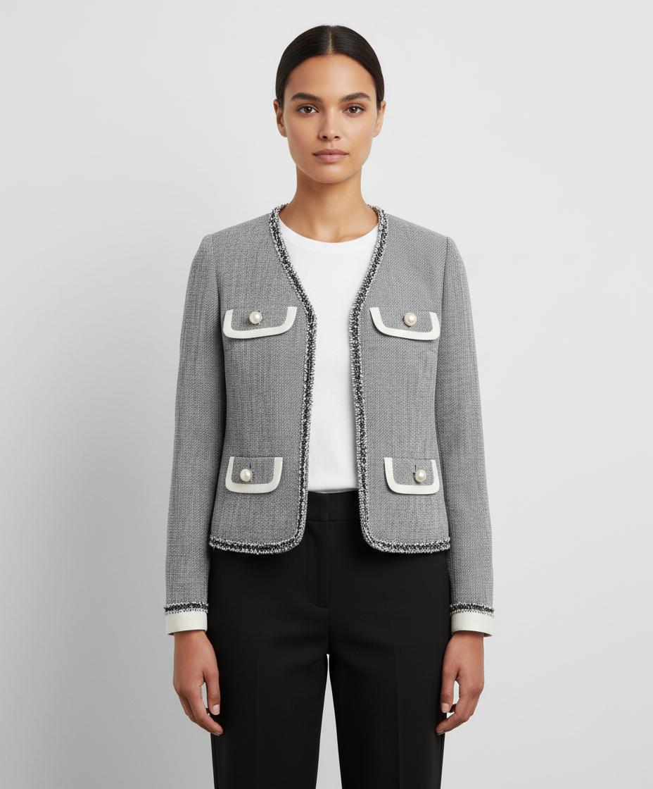 Veste Grise et Blanche - Taille XS/34
