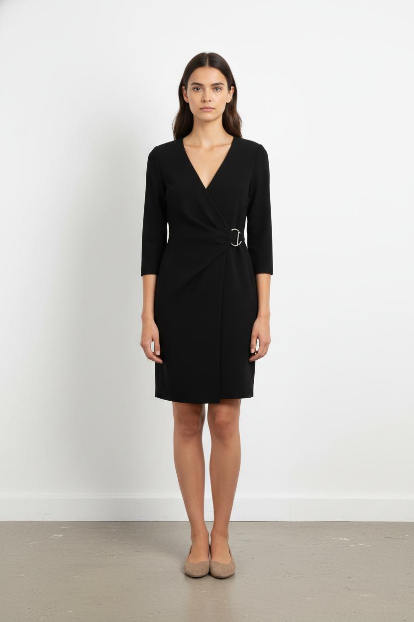Robe Portefeuille Noire - Taille XS/34