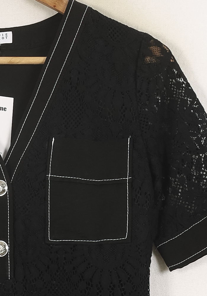 Robe Mi-Longue Noire - Taille XS/34 de la marque Claudie Pierlot | PARAD66384 - Vendu par Paradigme - Image 3