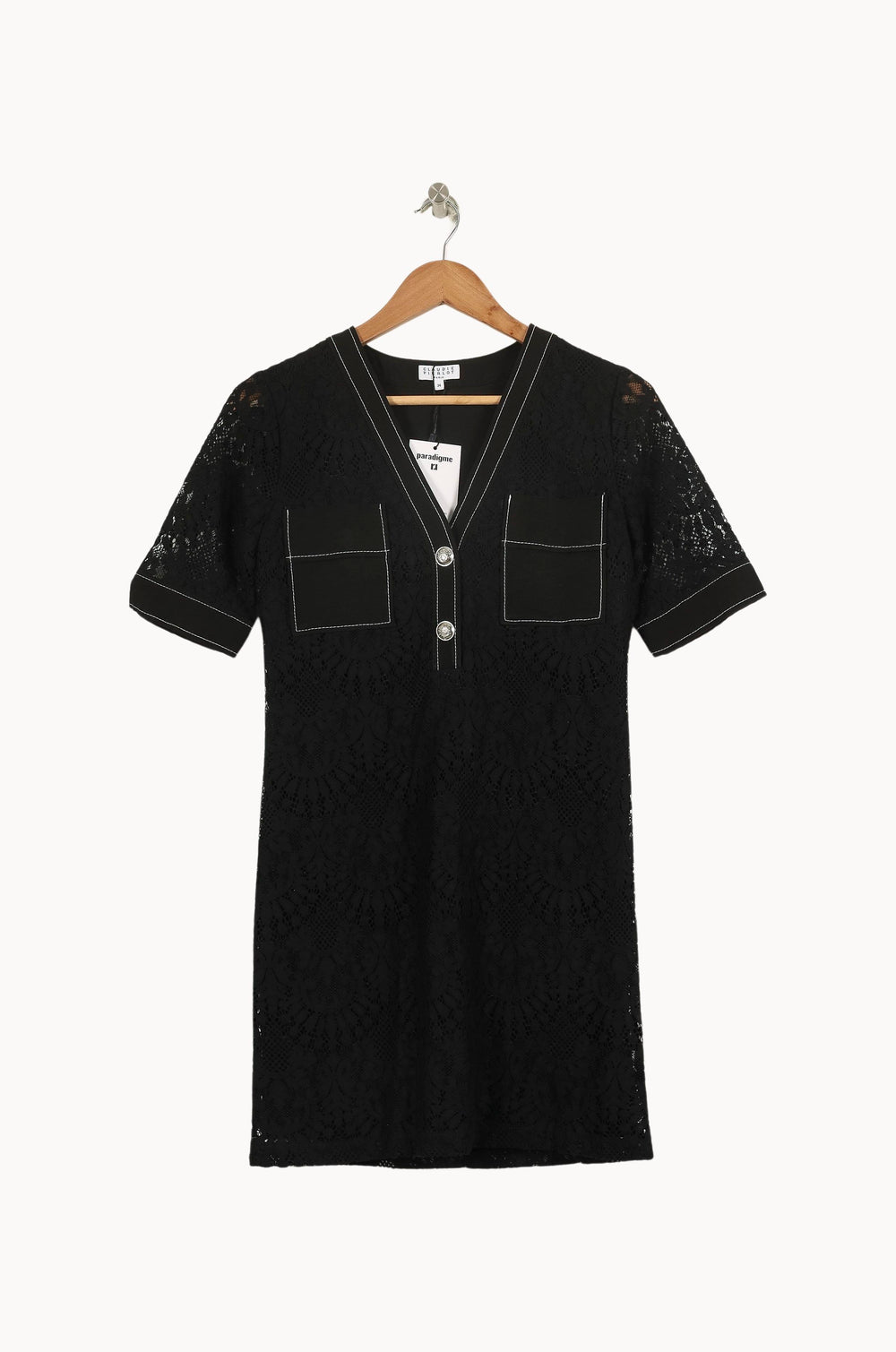 Robe Mi-Longue Noire - Taille XS/34 de la marque Claudie Pierlot | PARAD66384 - Vendu par Paradigme - Image 2