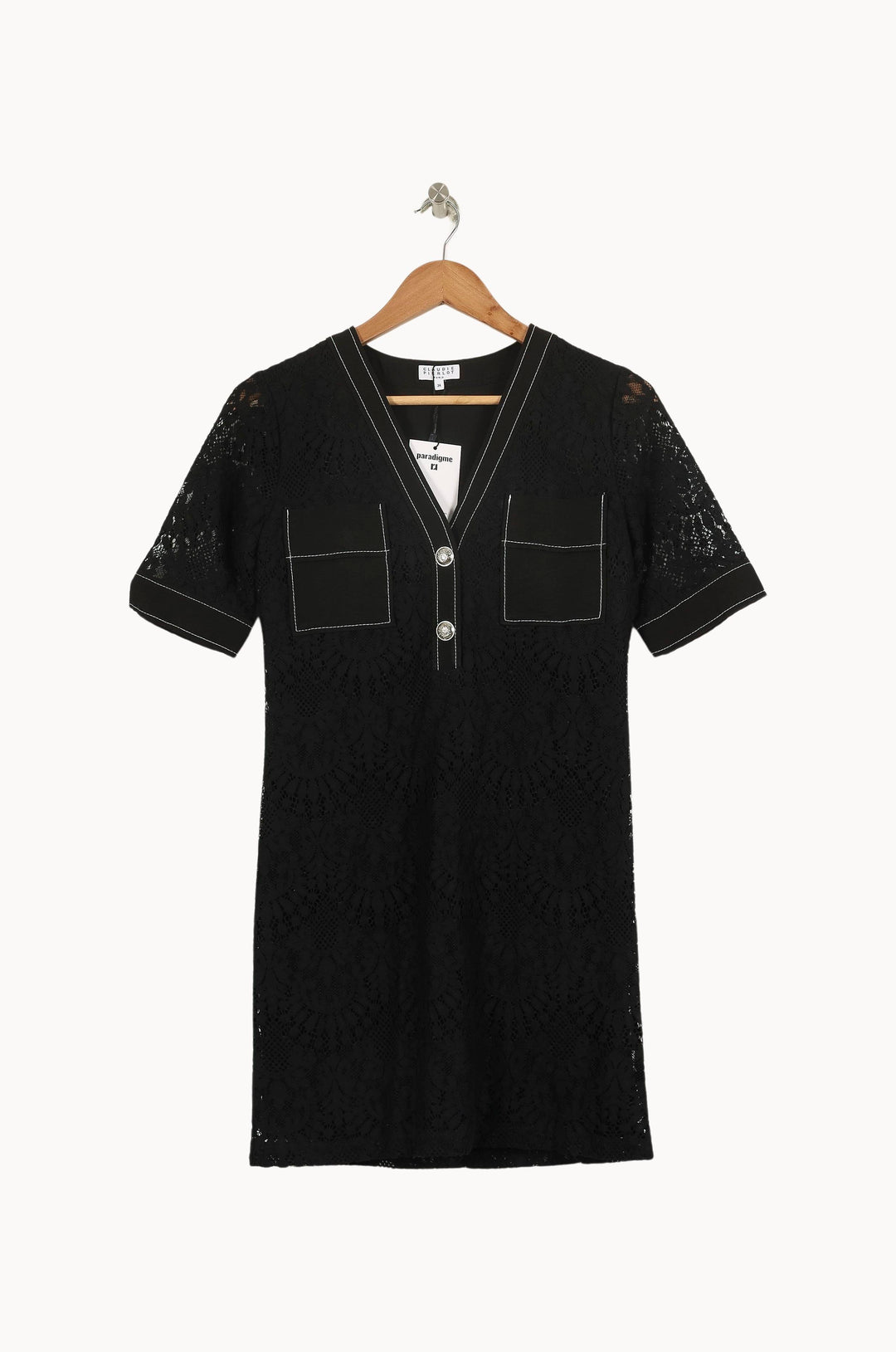 Robe Mi-Longue Noire - Taille XS/34 de la marque Claudie Pierlot | PARAD66384 - Vendu par Paradigme - Image 2