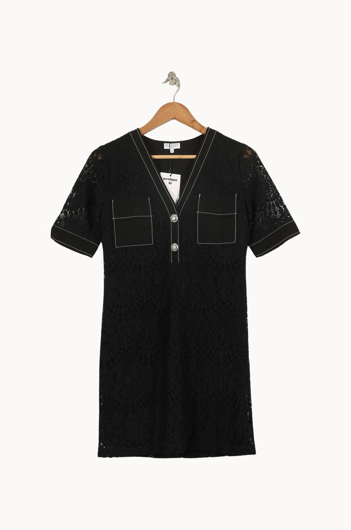 Robe Mi-Longue Noire - Taille XS/34 de la marque Claudie Pierlot | PARAD66384 - Vendu par Paradigme - Image 2