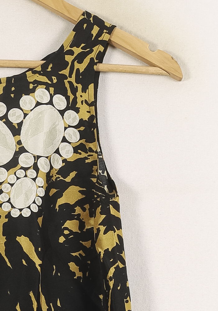 Robe Sans Manches Noire et Jaune - Taille S/36 de la marque Tara Jarmon | PARAD66387 - Vendu par Paradigme - Image 3