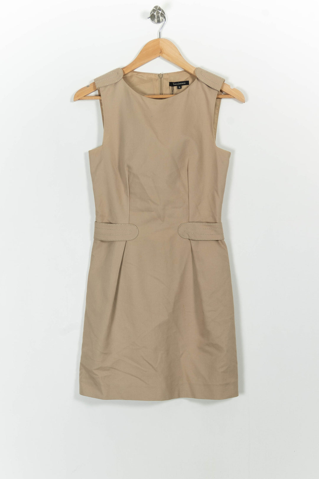 Robe Sans Manches Beige - Taille S/36 de la marque Tara Jarmon | PARAD66388 - Vendu par Paradigme - Image 2