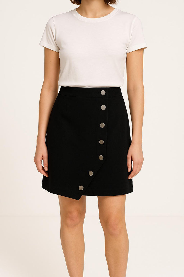 Jupe Portefeuille Noire - Taille M/38 de la marque Maje | PARAD66399 - Vendu par Paradigme - Image 1