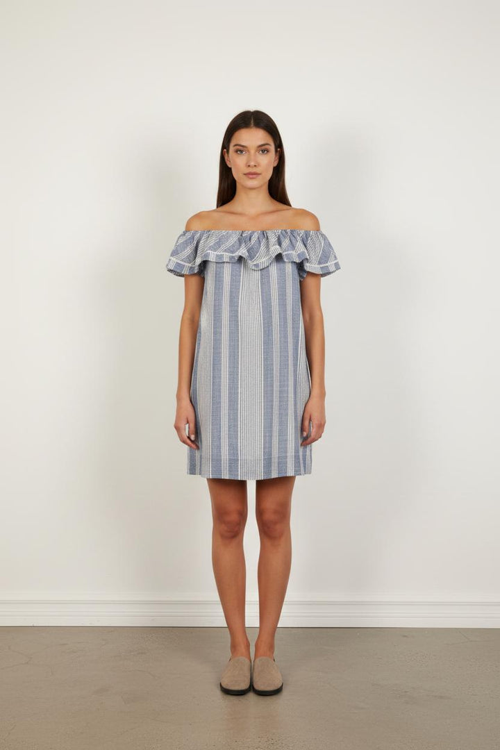 Robe Courte Bleue et Blanche - Taille S/36