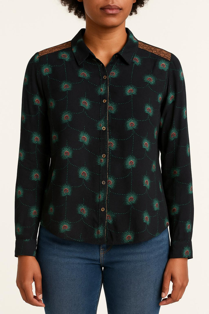 Chemise Noire et Verte - Taille L/40 de la marque One Step | PARAD66480 - Vendu par Paradigme - Image 1