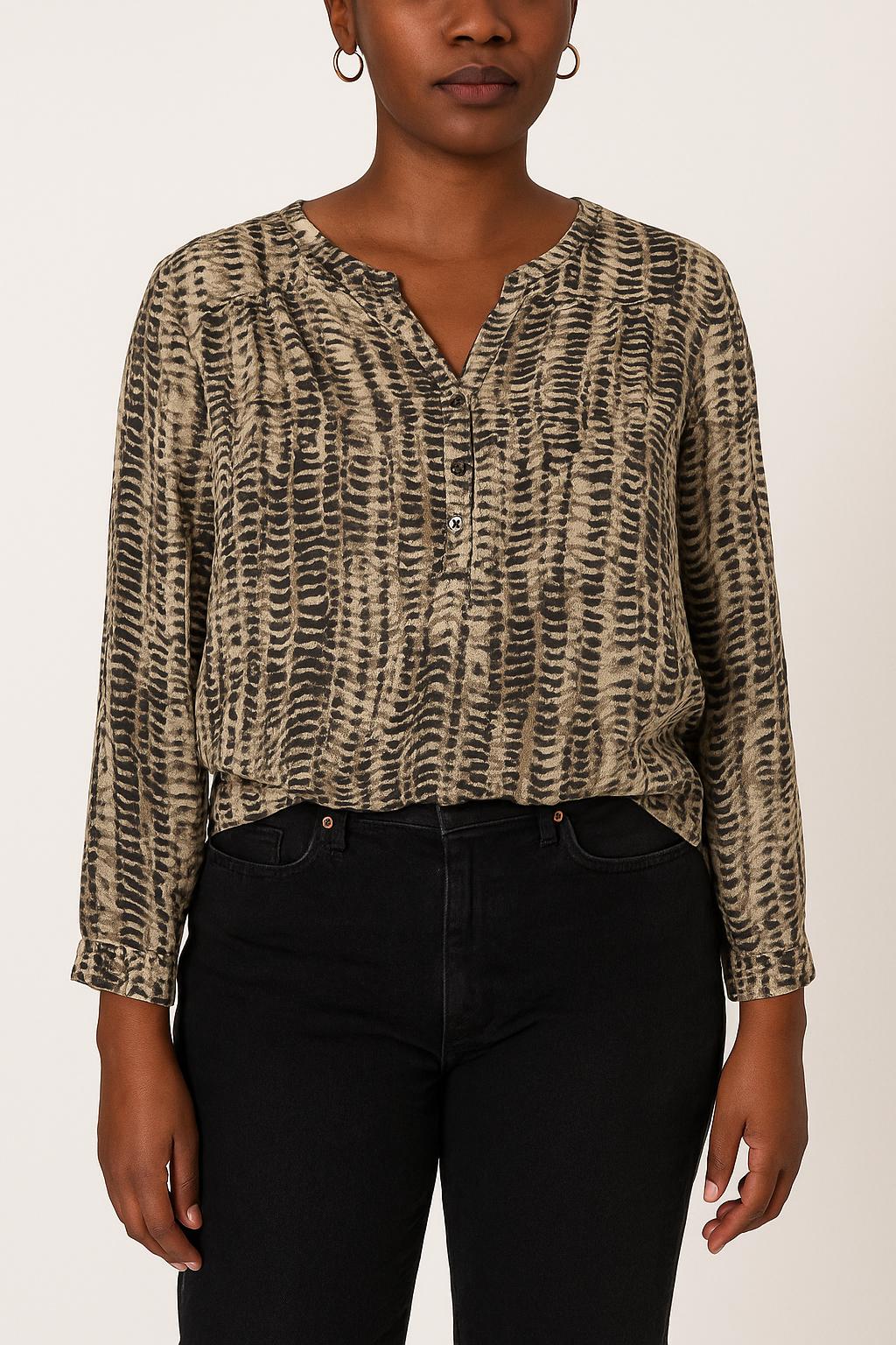 Blouse Beige et Noire - Taille L/40 de la marque One Step | PARAD66481 - Vendu par Paradigme - Image 1