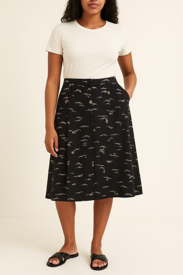 Jupe Midi Noire et Jaune - Taille L/40 de la marque Sessùn | PARAD66485 - Vendu par Paradigme - Image 1