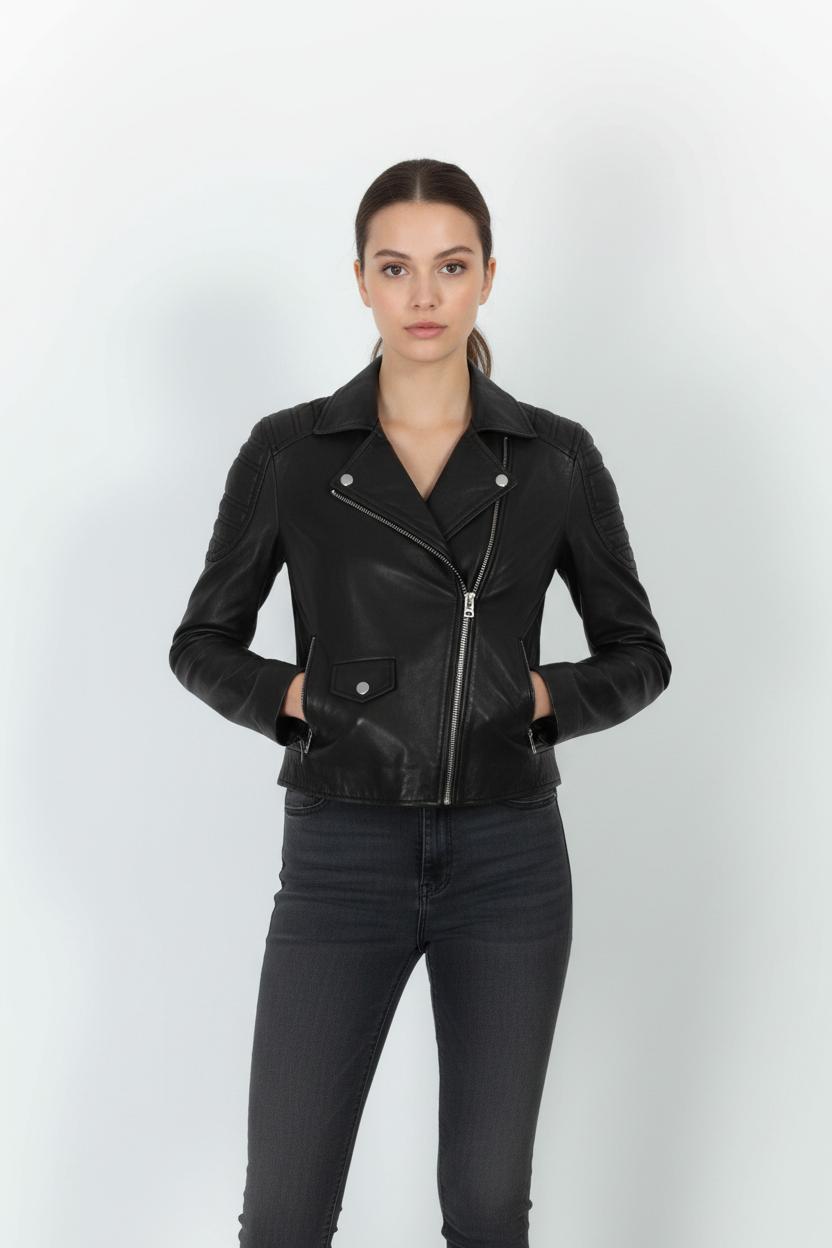 Blouson Motard Noir - Taille S/36 de la marque Maje | PARAD66512 - Vendu par Paradigme - Image 1
