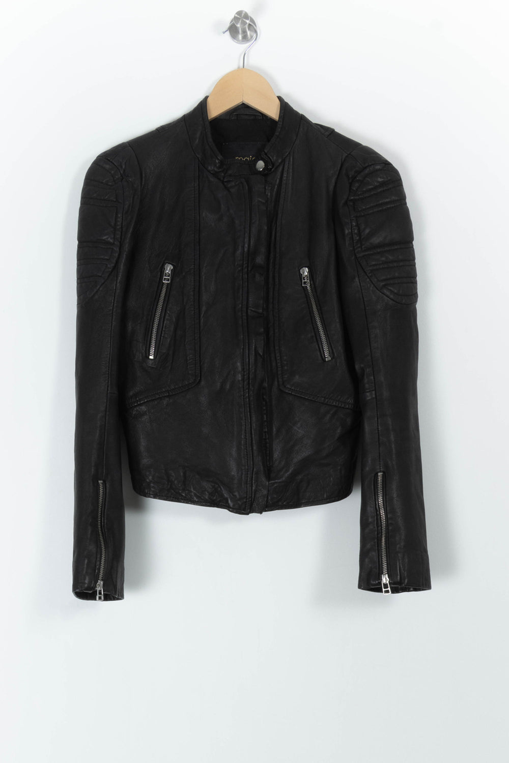 Blouson Motard Noir - Taille S/36 de la marque Maje | PARAD66512 - Vendu par Paradigme - Image 2