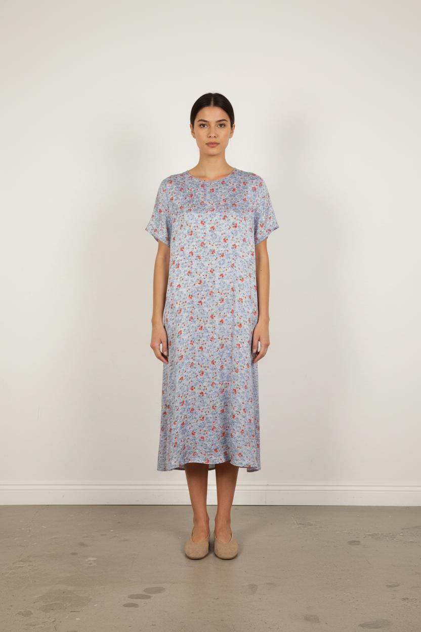 Robe Midi Bleue et Rouge - Taille S/36
