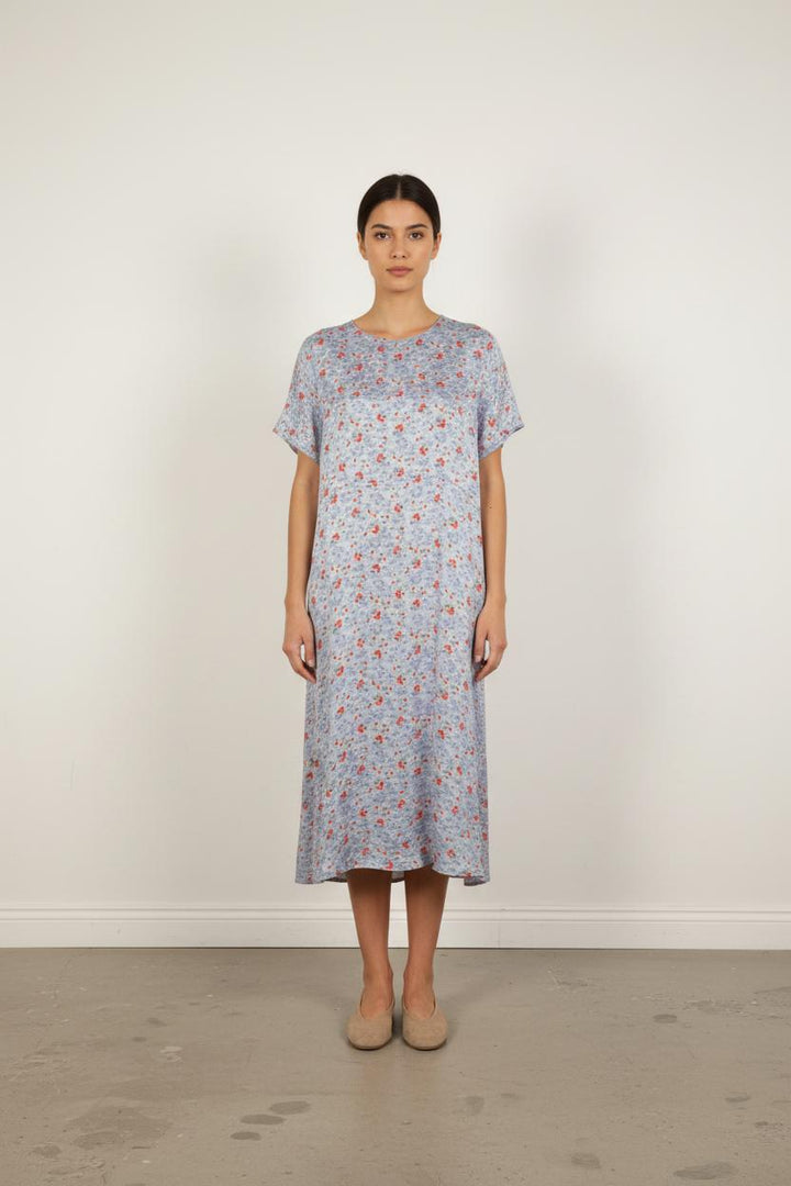Robe Midi Bleue et Rouge - Taille S/36