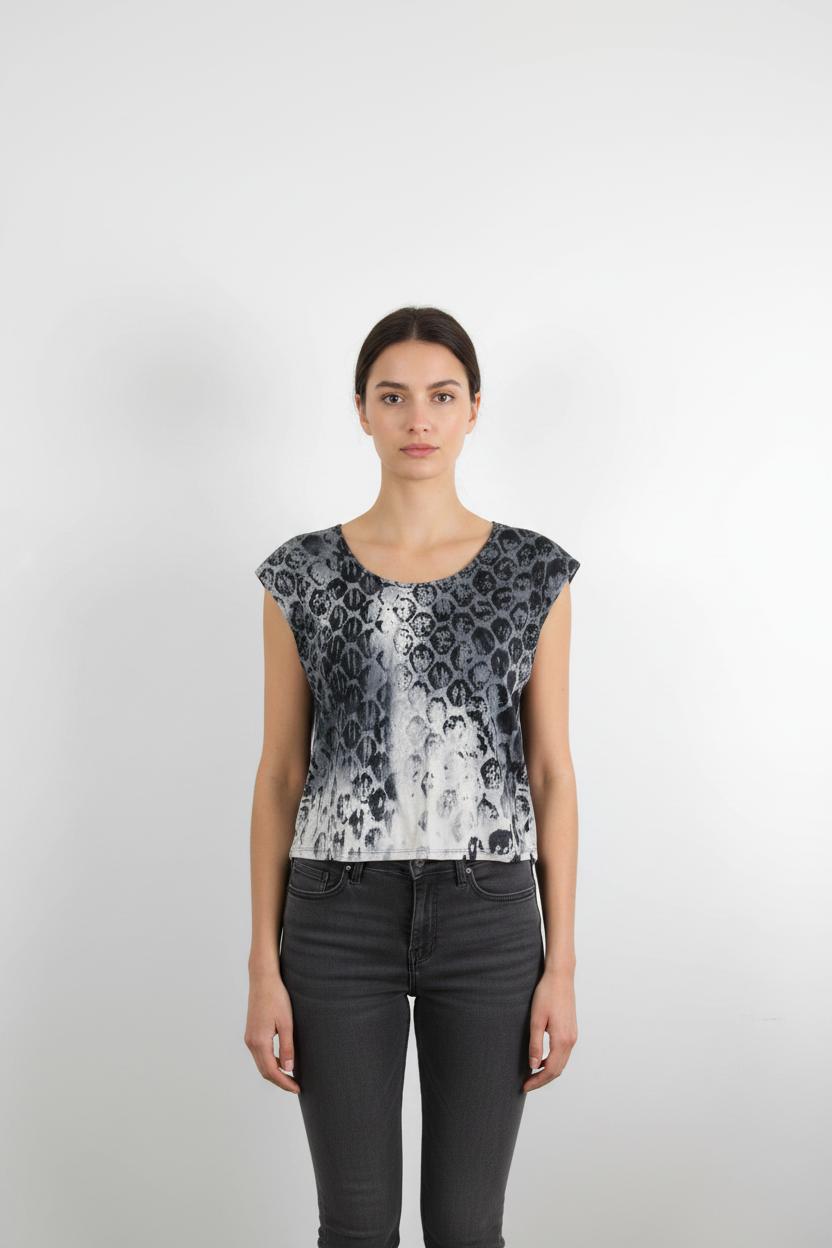 Tee-shirt Bleu et Gris - Taille S/36