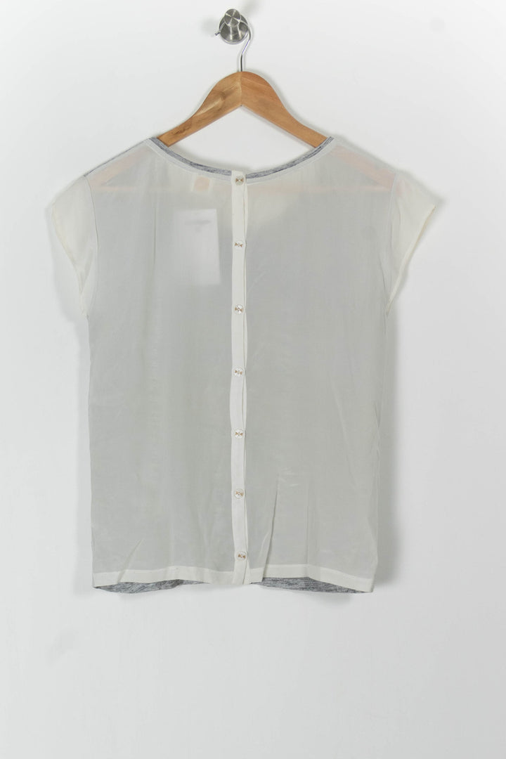 T-shirt Gris et Blanc - Taille S/36 de la marque Des petits hauts | PARAD66529 - Vendu par Paradigme - Image 4