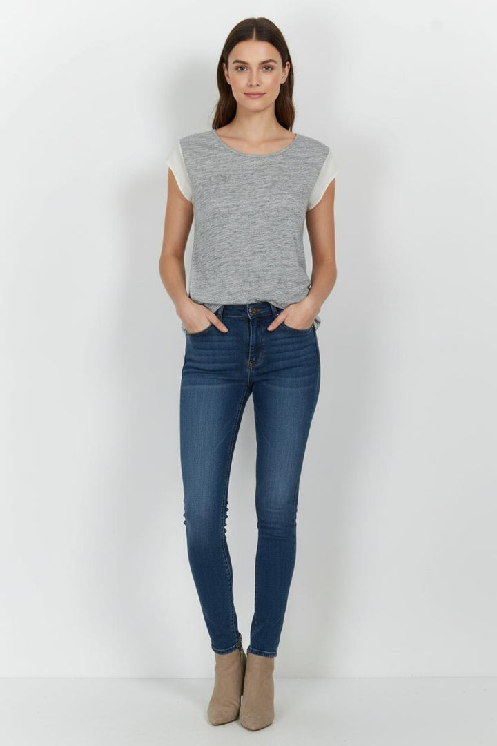 T-shirt Gris et Blanc - Taille S/36 de la marque Des petits hauts | PARAD66529 - Vendu par Paradigme - Image 1