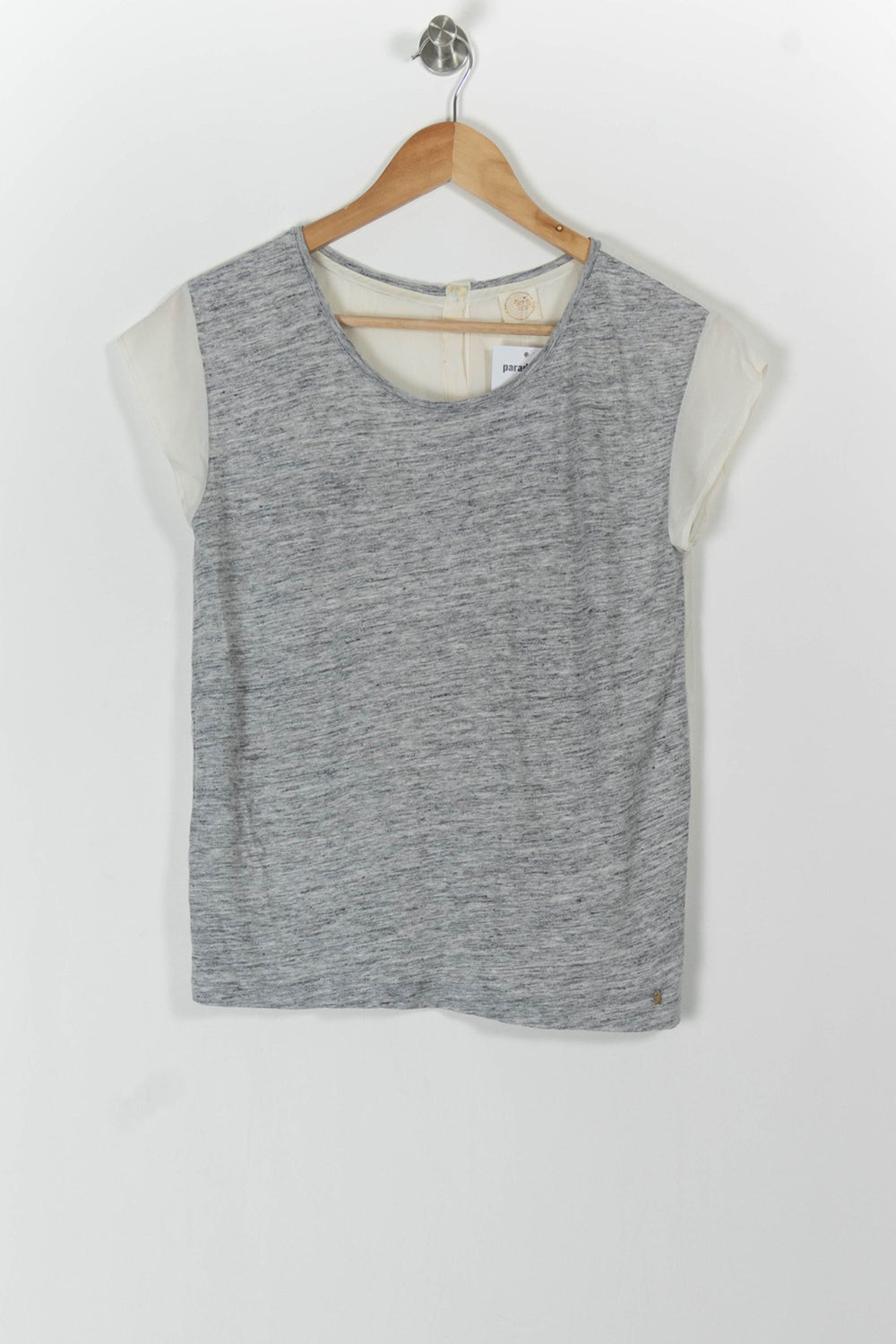 T-shirt Gris et Blanc - Taille S/36 de la marque Des petits hauts | PARAD66529 - Vendu par Paradigme - Image 2