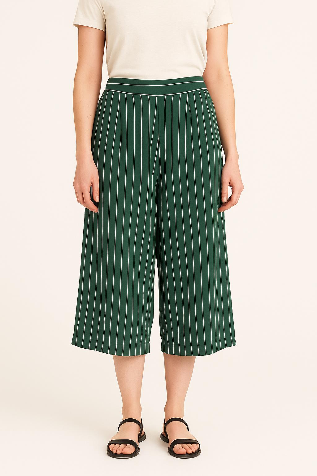 Pantalon Large Vert et Blanc - Taille M/38 de la marque Caroll | PARAD66550 - Vendu par Paradigme - Image 1