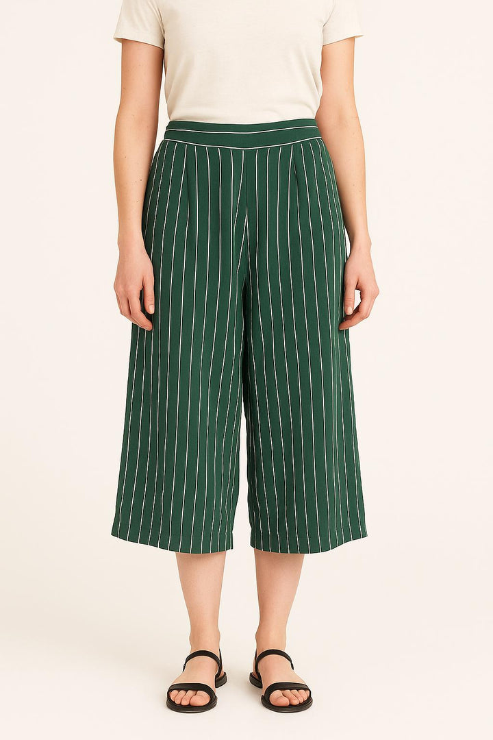 Pantalon Large Vert et Blanc - Taille M/38 de la marque Caroll | PARAD66550 - Vendu par Paradigme - Image 1